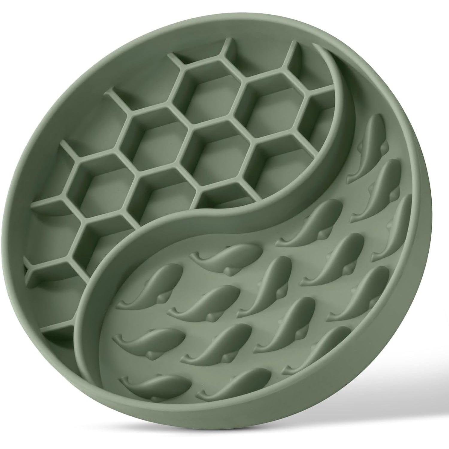 Slow Feeder Dog Bowls, Silicone Pet Food Bowls with Suction Cups, Non-Slip Dog Feeding Bowls Slow Down Pet Eating Speed for Fast Eaters, Anxiety Relief &amp; Fun Added (Green)