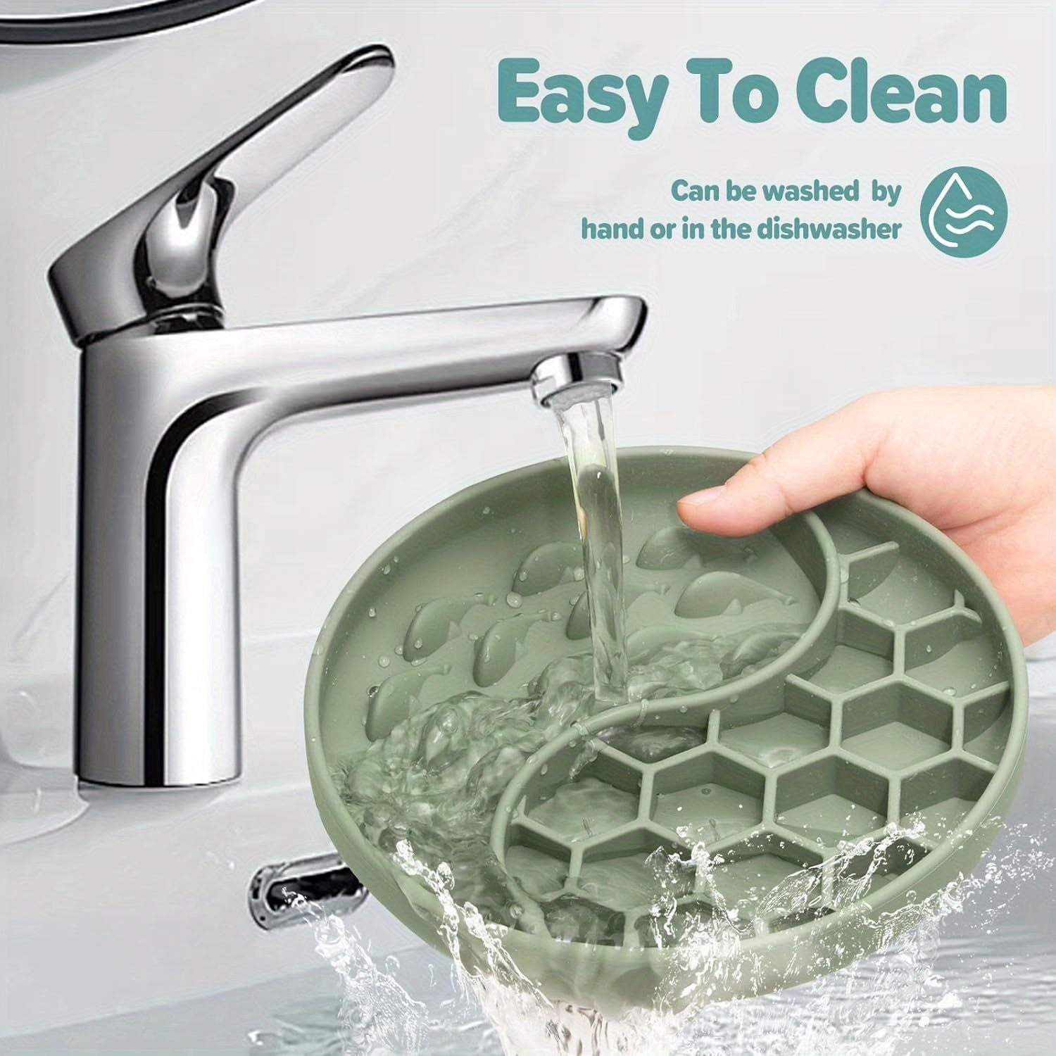 Slow Feeder Dog Bowls, Silicone Pet Food Bowls with Suction Cups, Non-Slip Dog Feeding Bowls Slow Down Pet Eating Speed for Fast Eaters, Anxiety Relief &amp; Fun Added (Green)