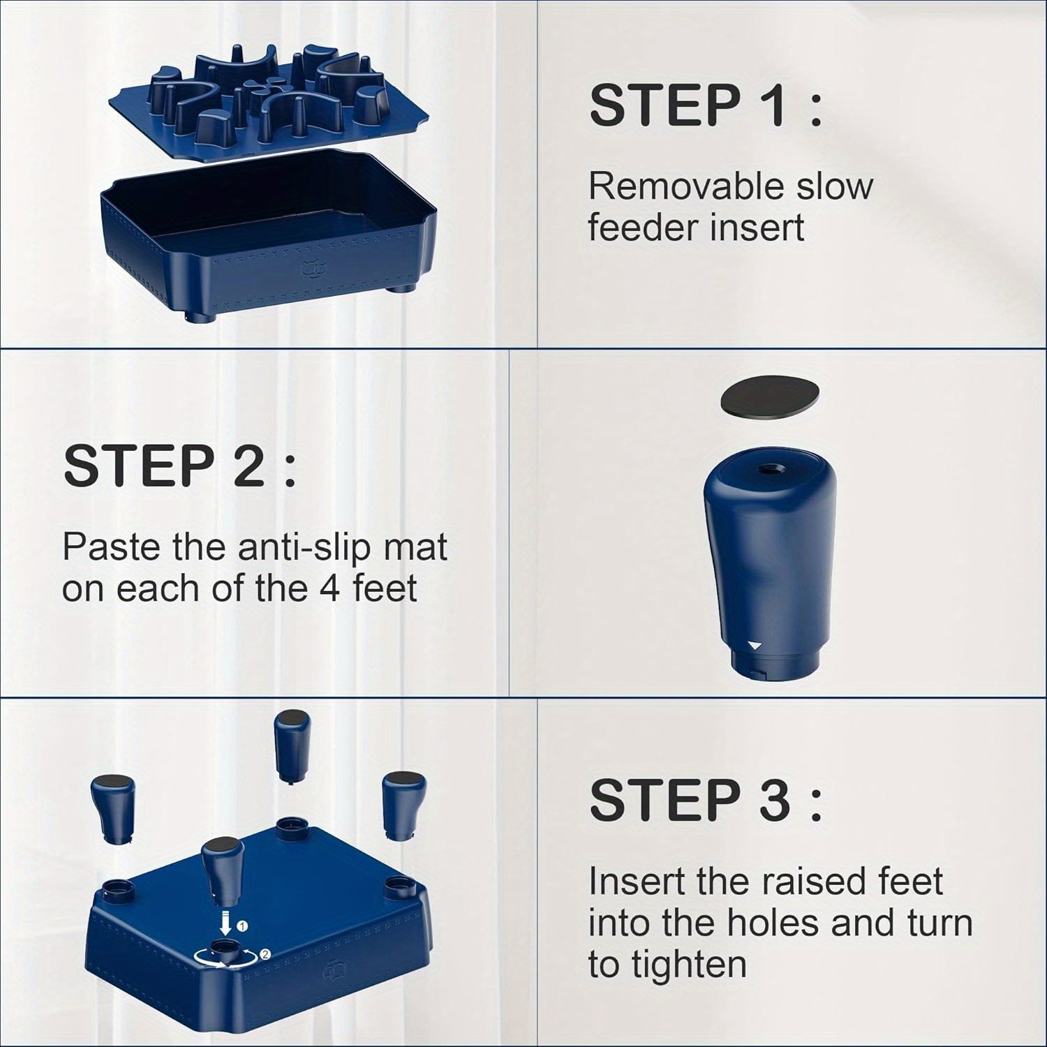 Slow Feeder Dog Bowls, 2 in 1 Dog Puzzle Slow Feeder for Large Breed, Maze Elevated Dog Food Bowl Anti-Choking Interactive Dog Feeding Bowls Slow Down Eating for Boredom&amp; Anxiety Blue