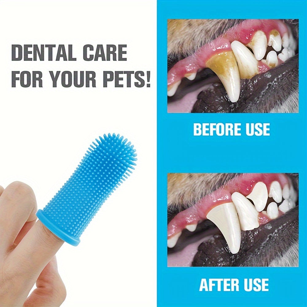 Dog Toothbrush, 360º Dog Tooth Brushing Kit, Cat Toothbrush, Dog Teeth Cleaning, Dog Finger Toothbrush, Dog Tooth Brush for Small & Large Pets, 2-Pack, Without Battery