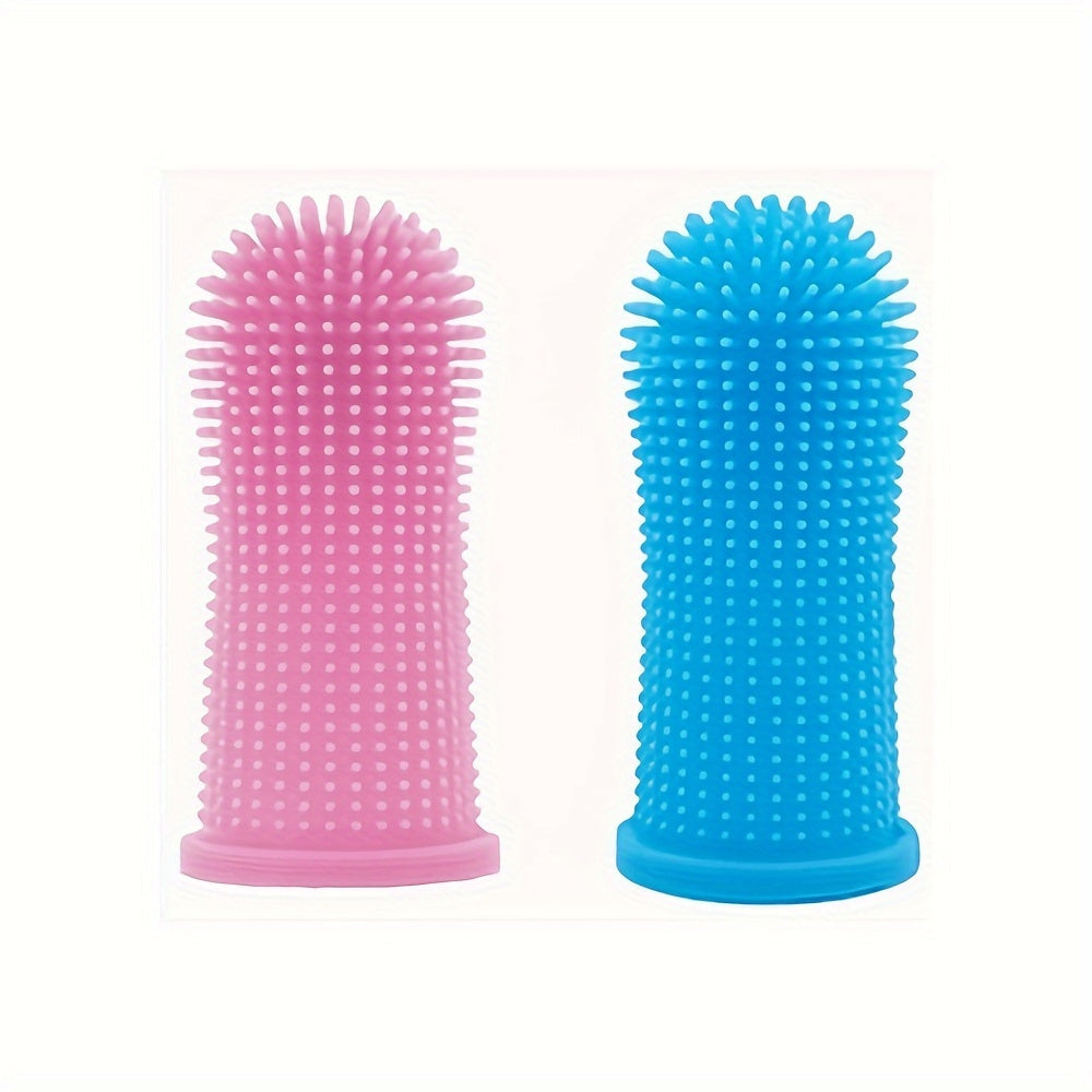 Dog Toothbrush, 360º Dog Tooth Brushing Kit, Cat Toothbrush, Dog Teeth Cleaning, Dog Finger Toothbrush, Dog Tooth Brush for Small & Large Pets, 2-Pack, Without Battery