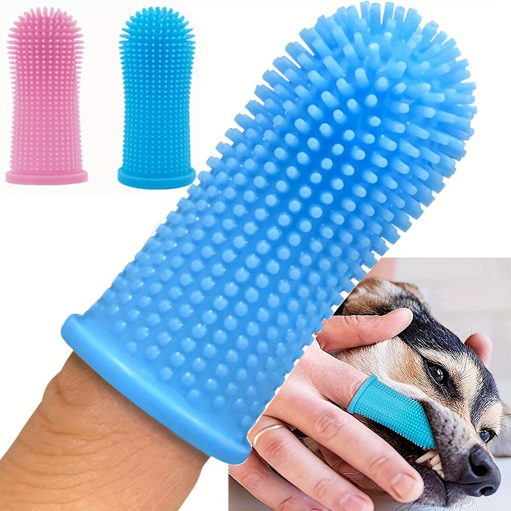 Dog Toothbrush, 360º Dog Tooth Brushing Kit, Cat Toothbrush, Dog Teeth Cleaning, Dog Finger Toothbrush, Dog Tooth Brush for Small & Large Pets, 2-Pack, Without Battery