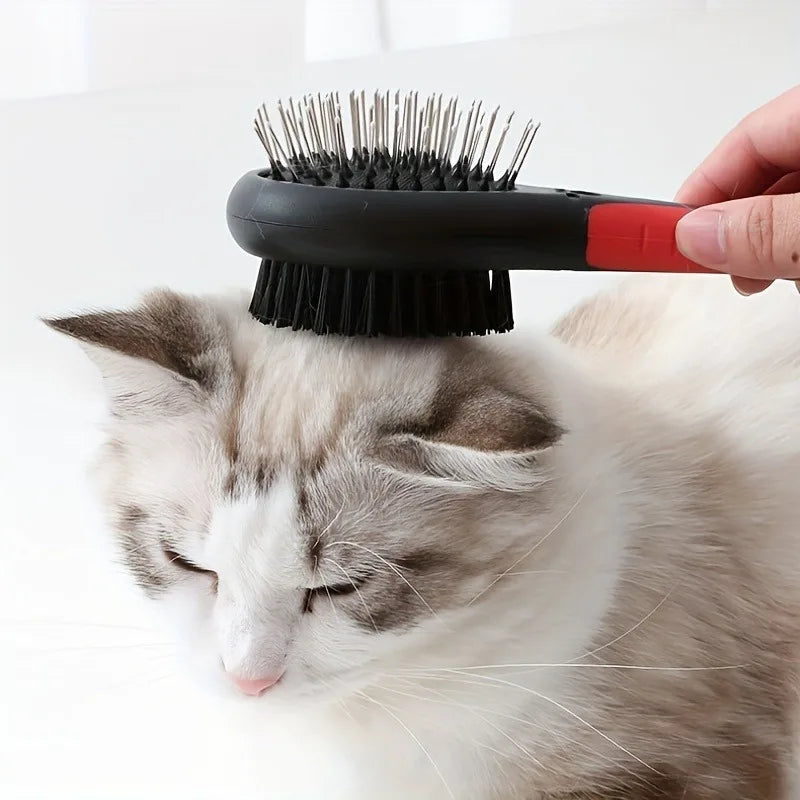 1pc Dog Brush Pet Grooming Comb Double Sided Pin Cleans For Pets Shedding And Dirt Grooming Tool Cat Grooming Supplies