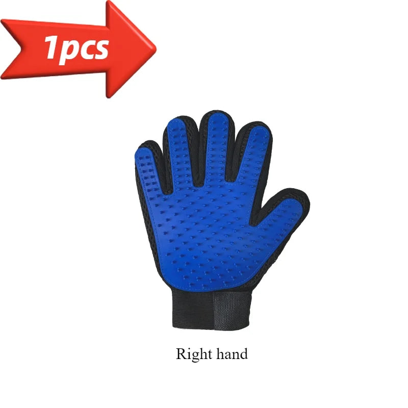 1pc Pet Grooming Gloves - Gentle Deshedding Brush for Dogs & Cats, Easy Clean,  Five Finger Design, Ideal for Long & Short Fur