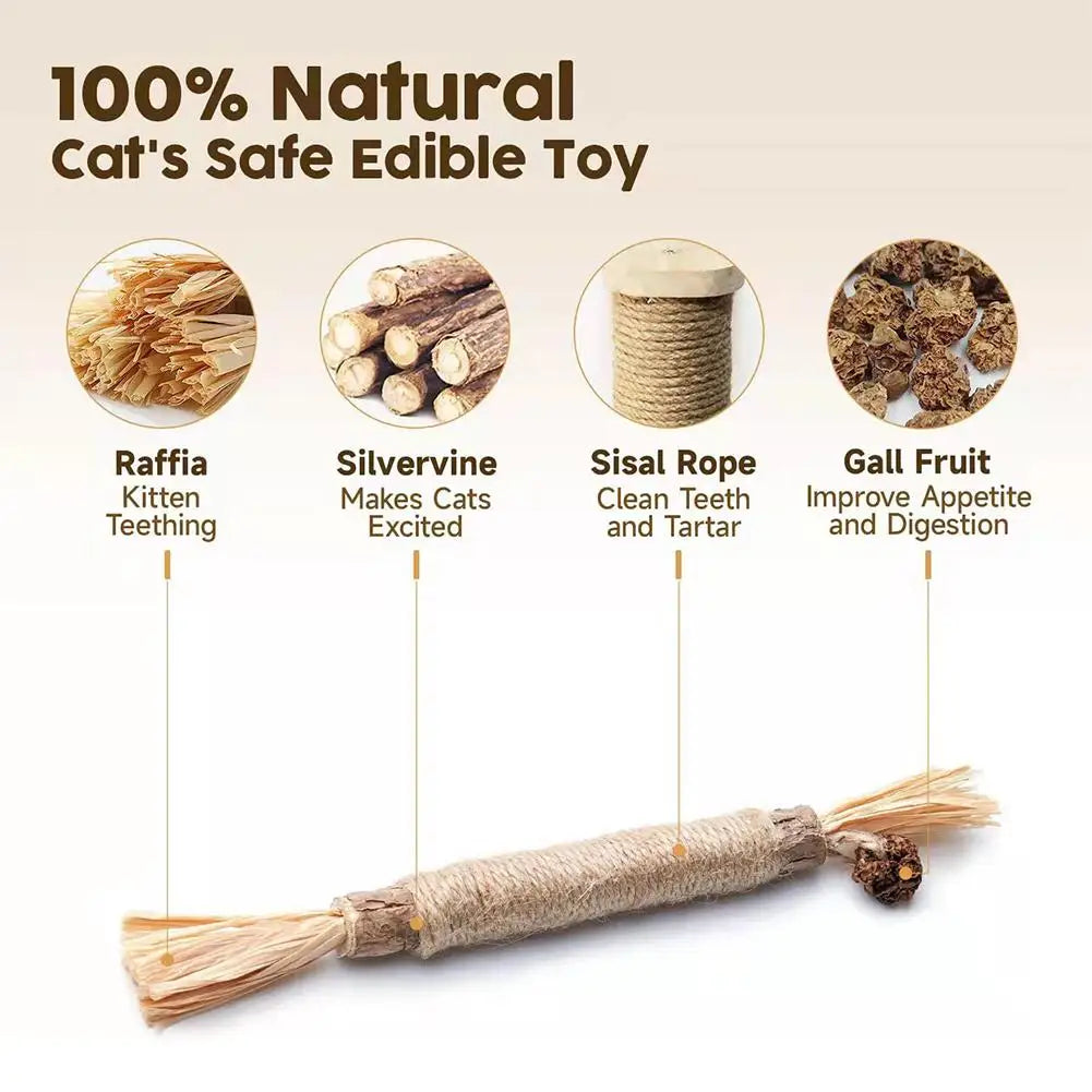 1pc Cat Toys Chew Stick Pet Snacks Sticks Natural Stuff with Catnip for Kitten Catnip Teasing Chew Toys Clean Teeth