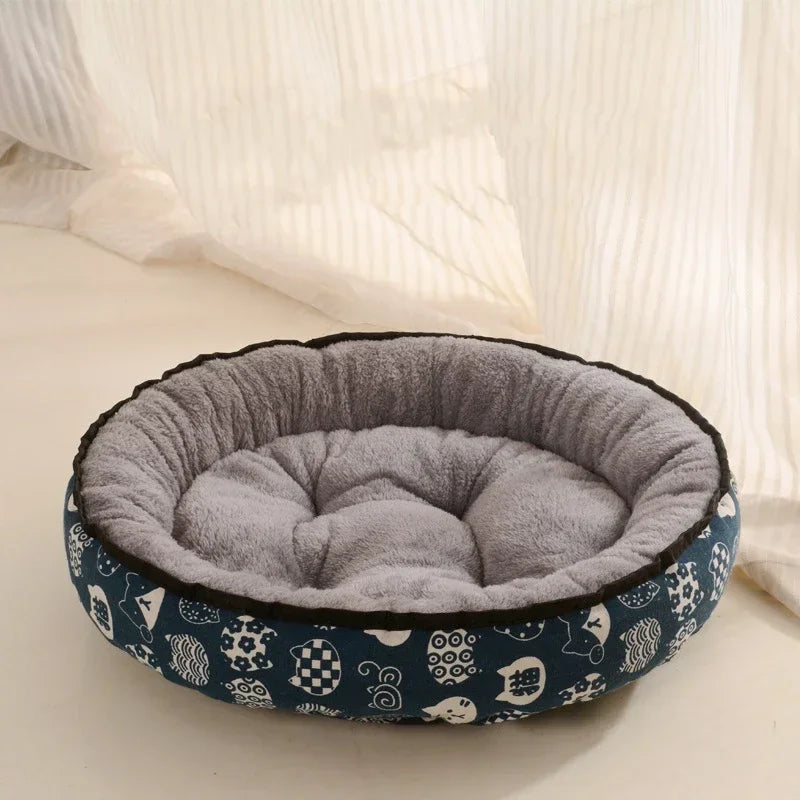 Dog Bed Small Medium Dogs Cushion Double Sides Use Soft Cotton Basket Warm House Washable Bed for Dog Accessories Pet Supplies