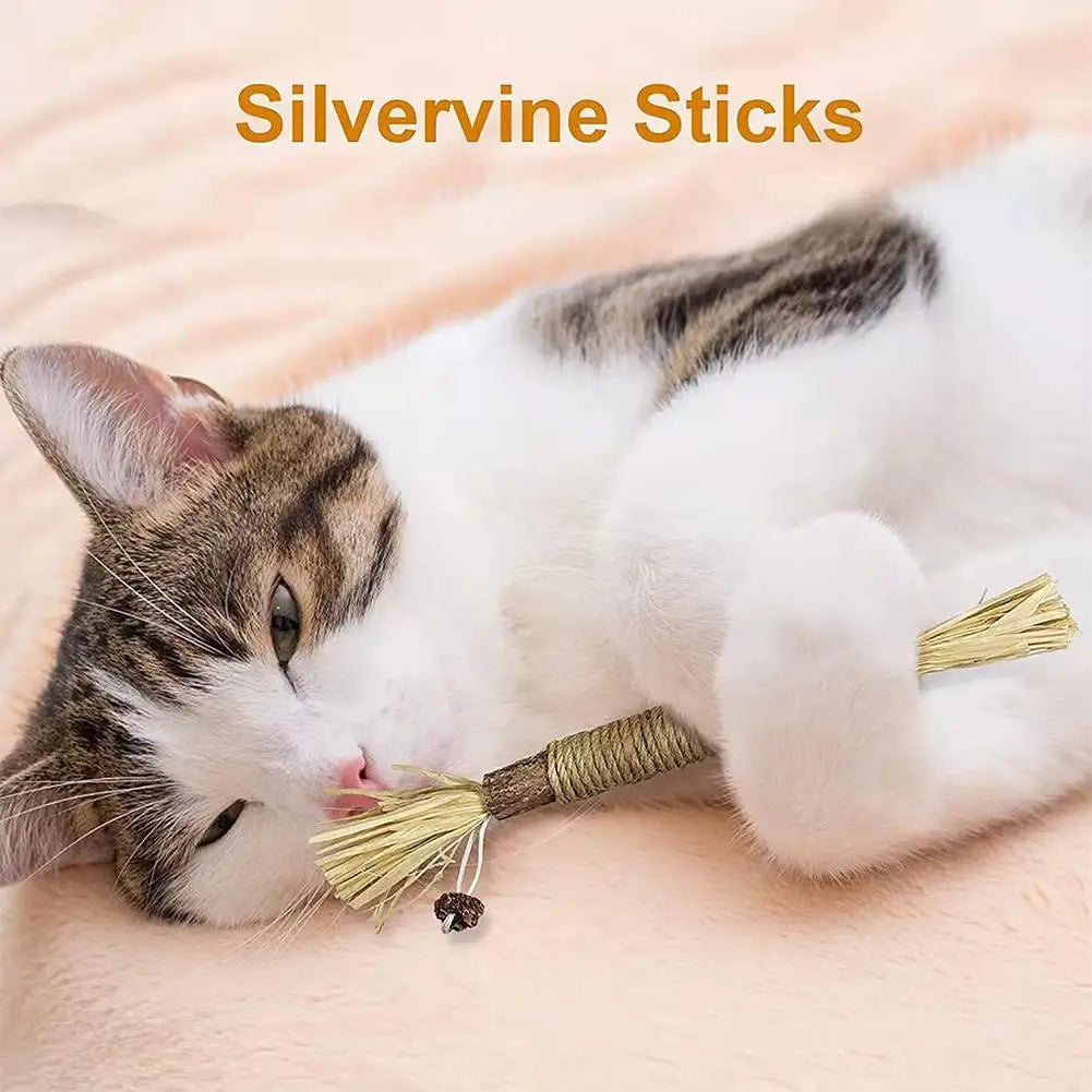 1pc Cat Toys Chew Stick Pet Snacks Sticks Natural Stuff with Catnip for Kitten Catnip Teasing Chew Toys Clean Teeth