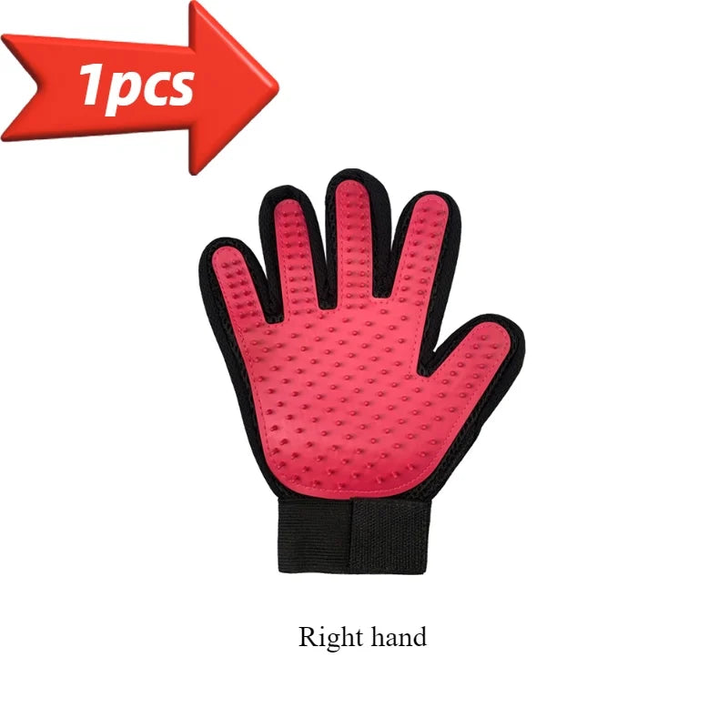 1pc Pet Grooming Gloves - Gentle Deshedding Brush for Dogs & Cats, Easy Clean,  Five Finger Design, Ideal for Long & Short Fur